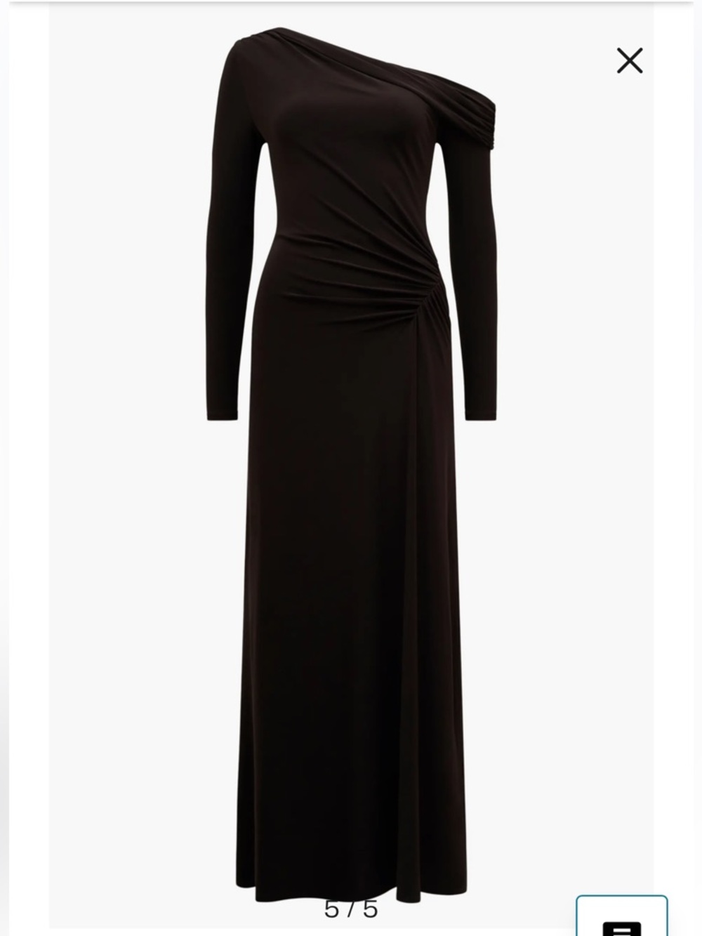 Ever New Black One-Shoulder Long Sleeve Maxi Dress